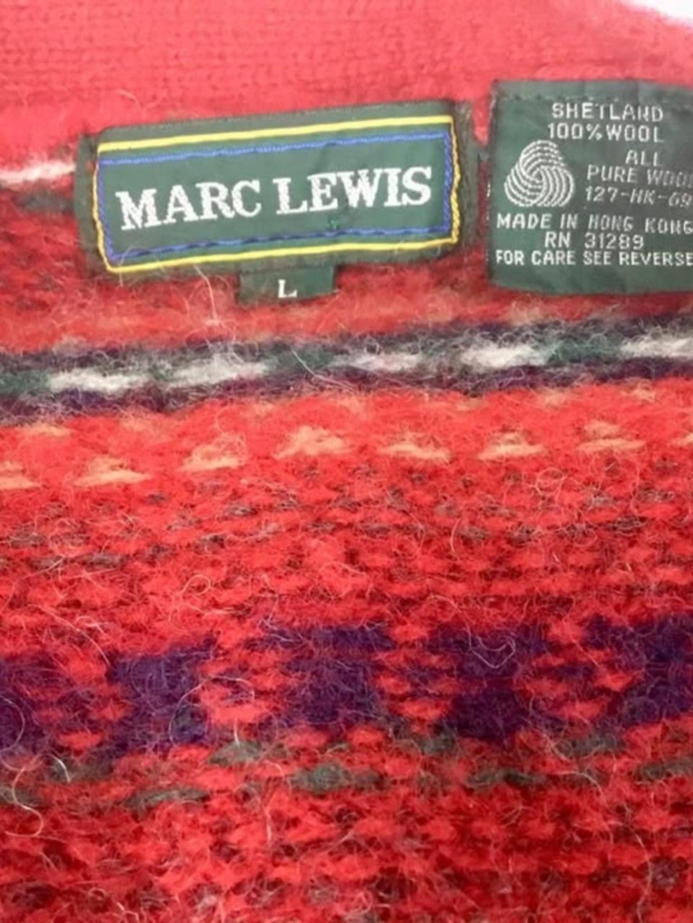 1970's Vintage Fair Isle 100% Shetland Wool Vest - Picture 4 of 4